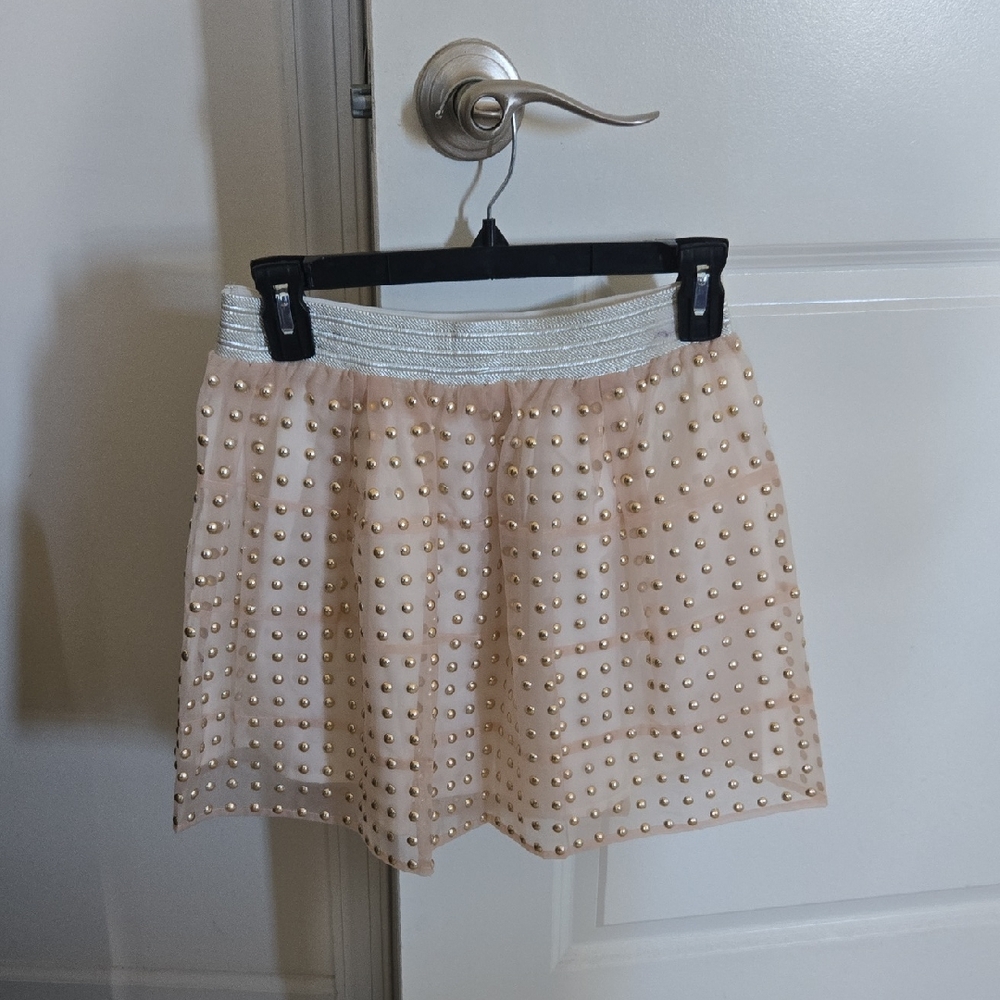 Banana Republic Cream and Silver Skirt